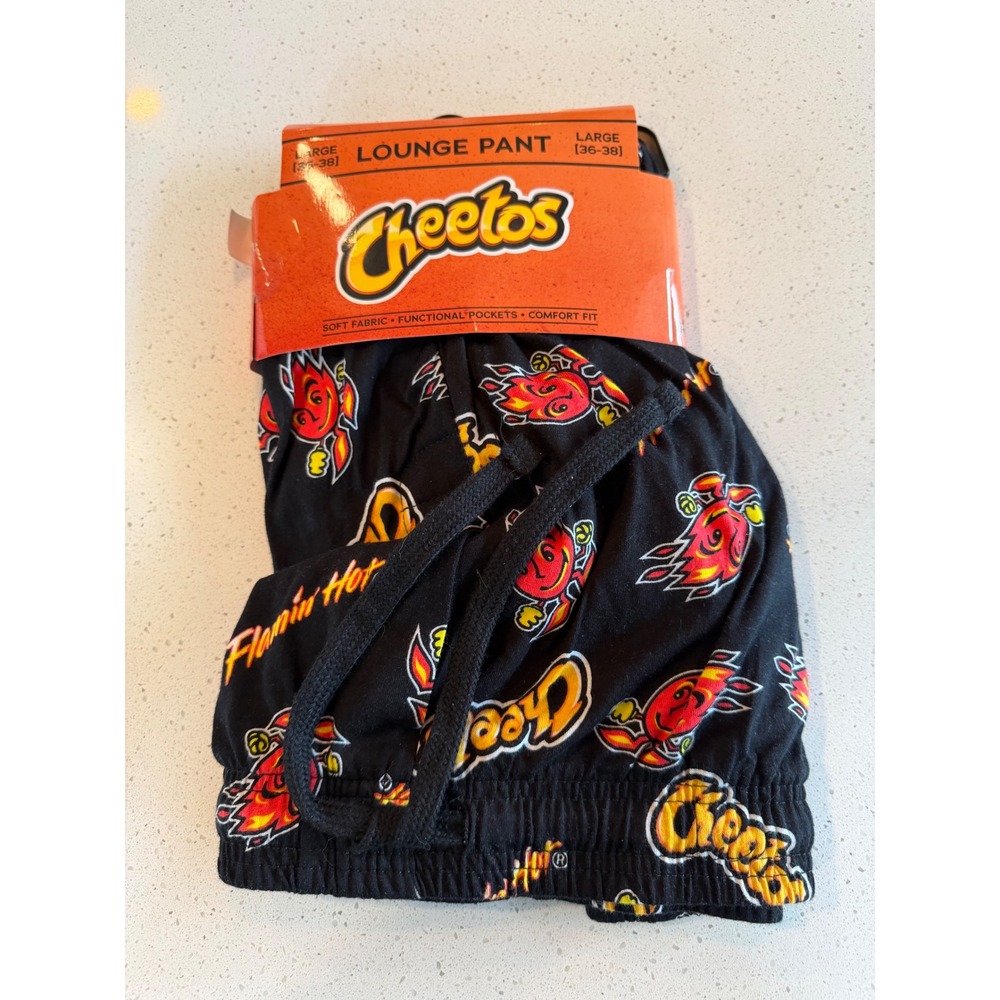 Cheetos Flamin Hot Lounge Pants Mens Large 36-38 Black Cotton Pajama Bottoms